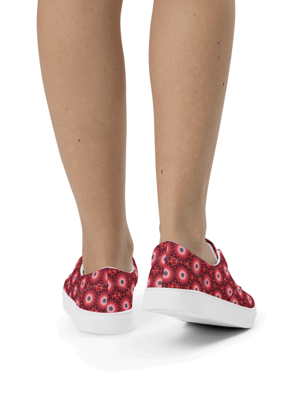 Red Floral Kaleidoscope Women's Canvas Shoes product image (6)