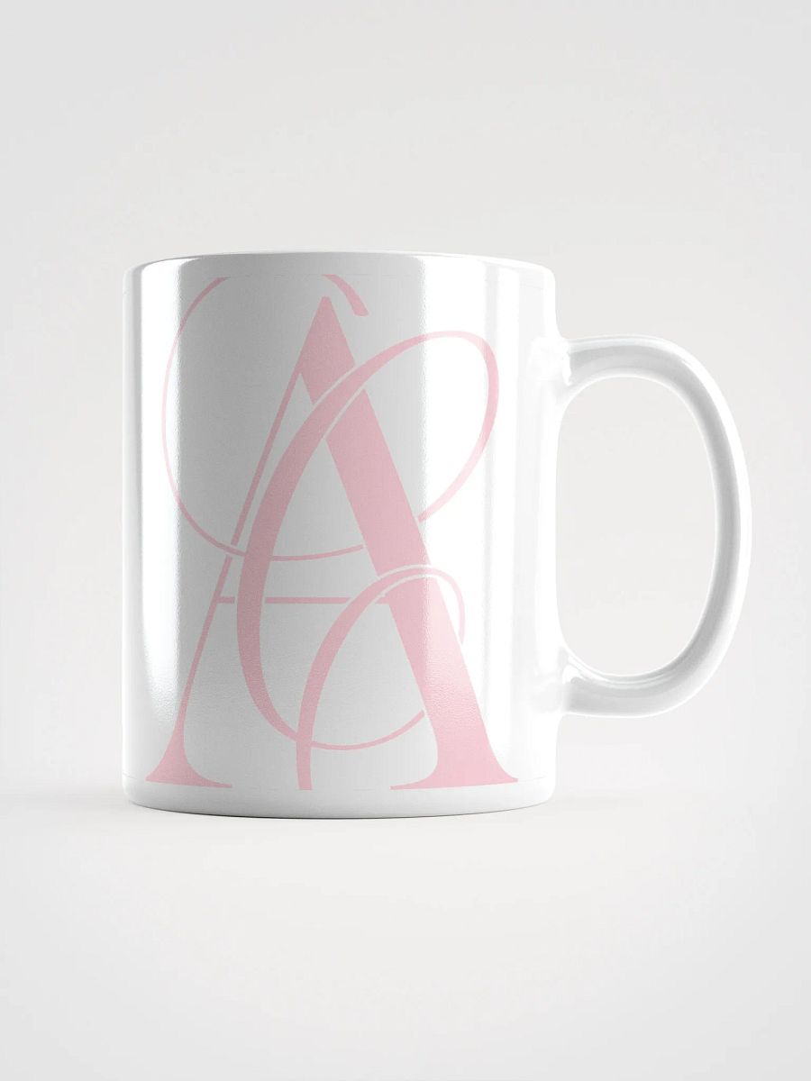 Elegant A Calligraphy White Glossy Mug (Pink) product image (1)