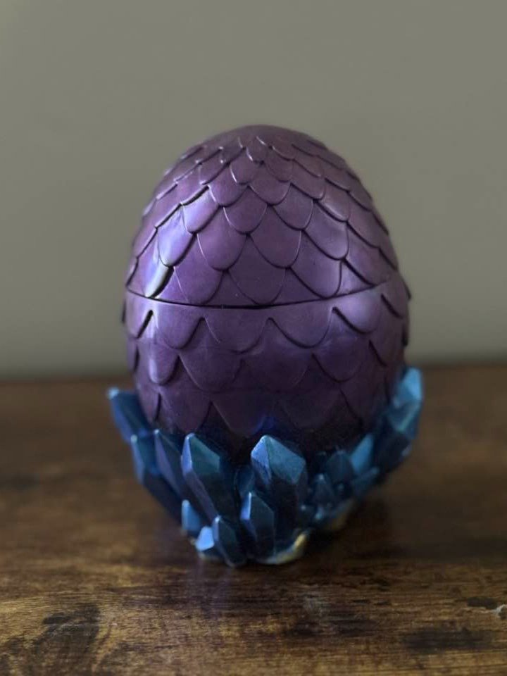 Resin Dragon Egg Trinket Jar – Two-Tone Fantasy Keepsake product image (3)