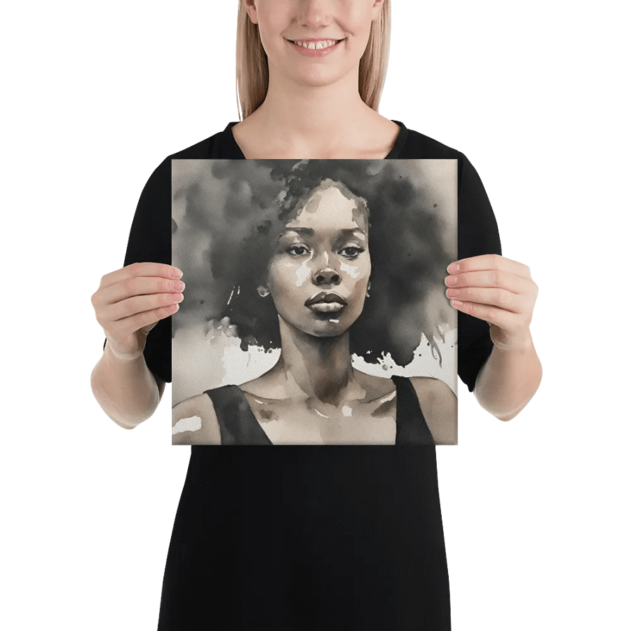 Young Black Woman Watercolour Portrait Wall Art product image (3)