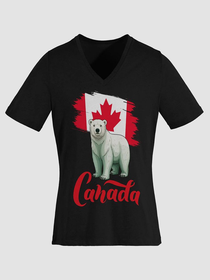 Canadian Pride Polar Bear Women's V-Neck Tee product image (1)