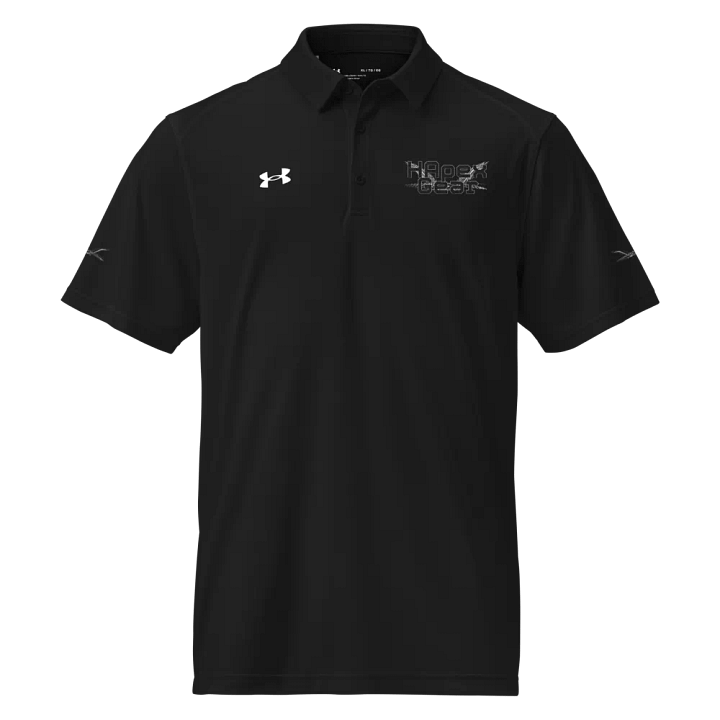 Men's Polo Shirt - Embroidered - Black HApex Gear White Logo product image (1)