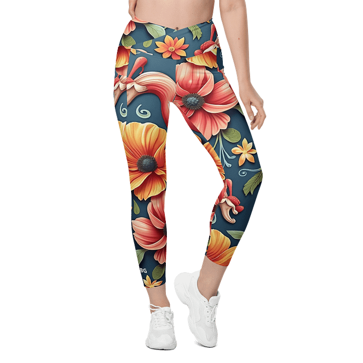 Barry Grady 'Floral Fiesta' Crossover Leggings with Pockets product image (1)