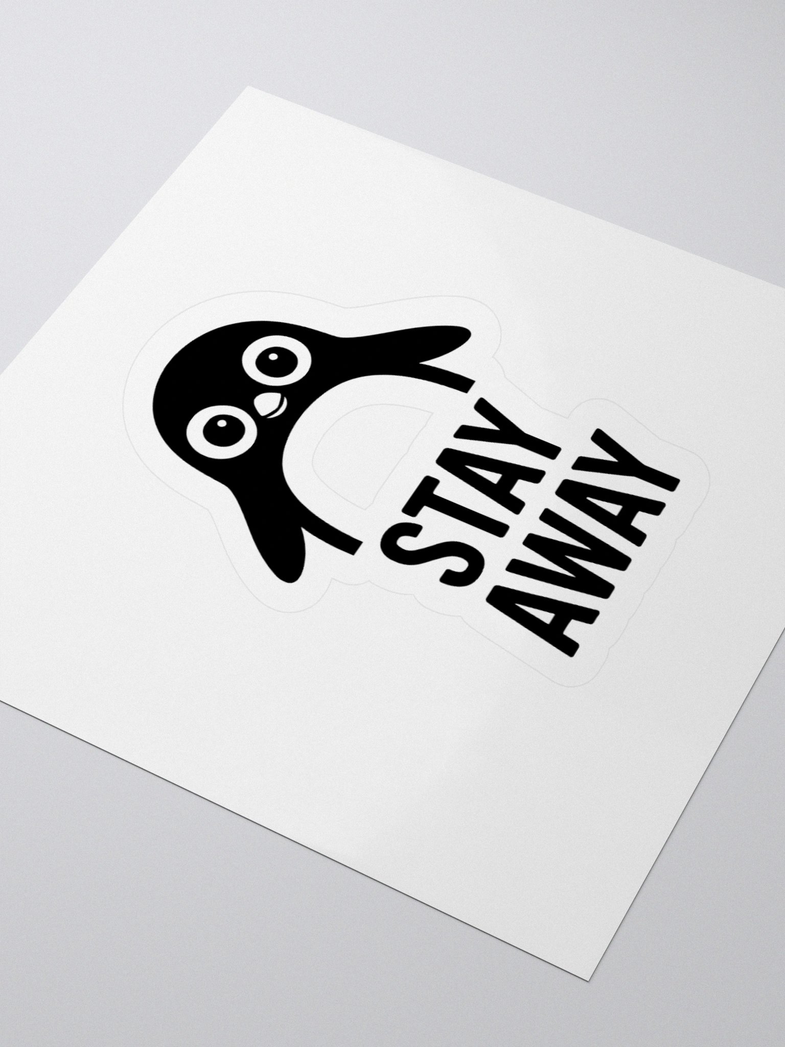 Quirky Penguin Stay Away Kiss Cut Stickers product image (9)