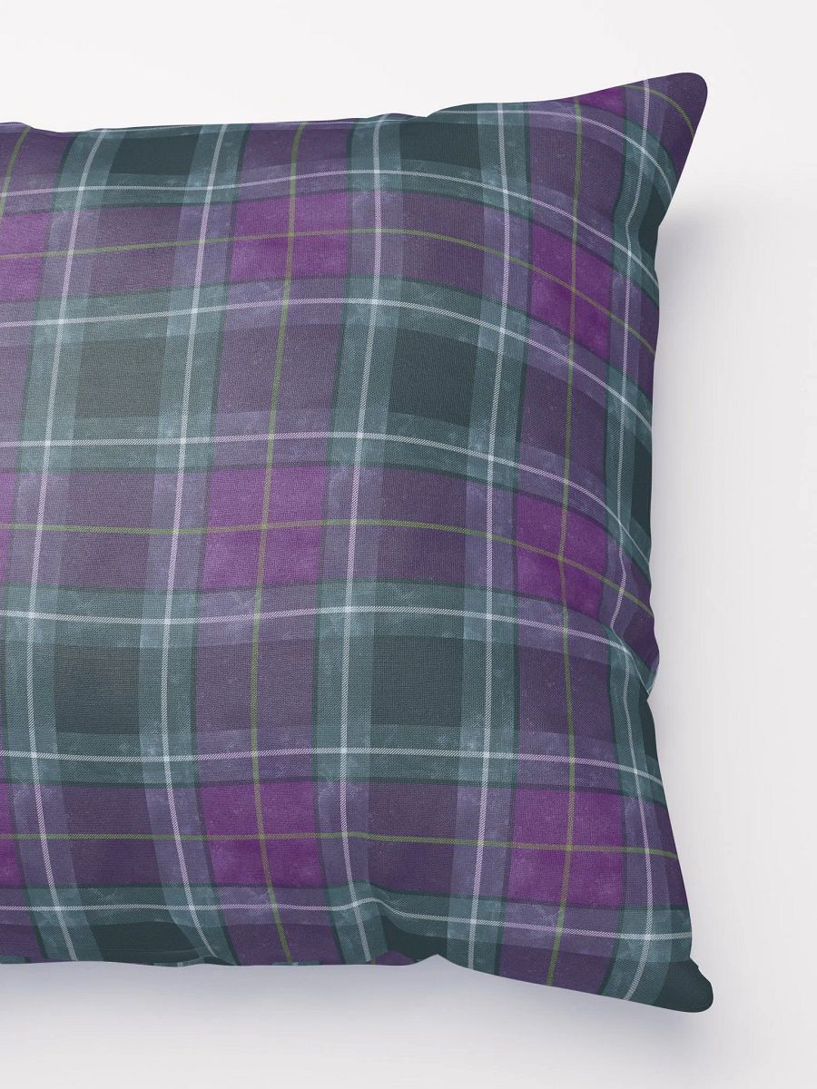 Purple/Green Plaid Pillow with Floral Design product image (3)