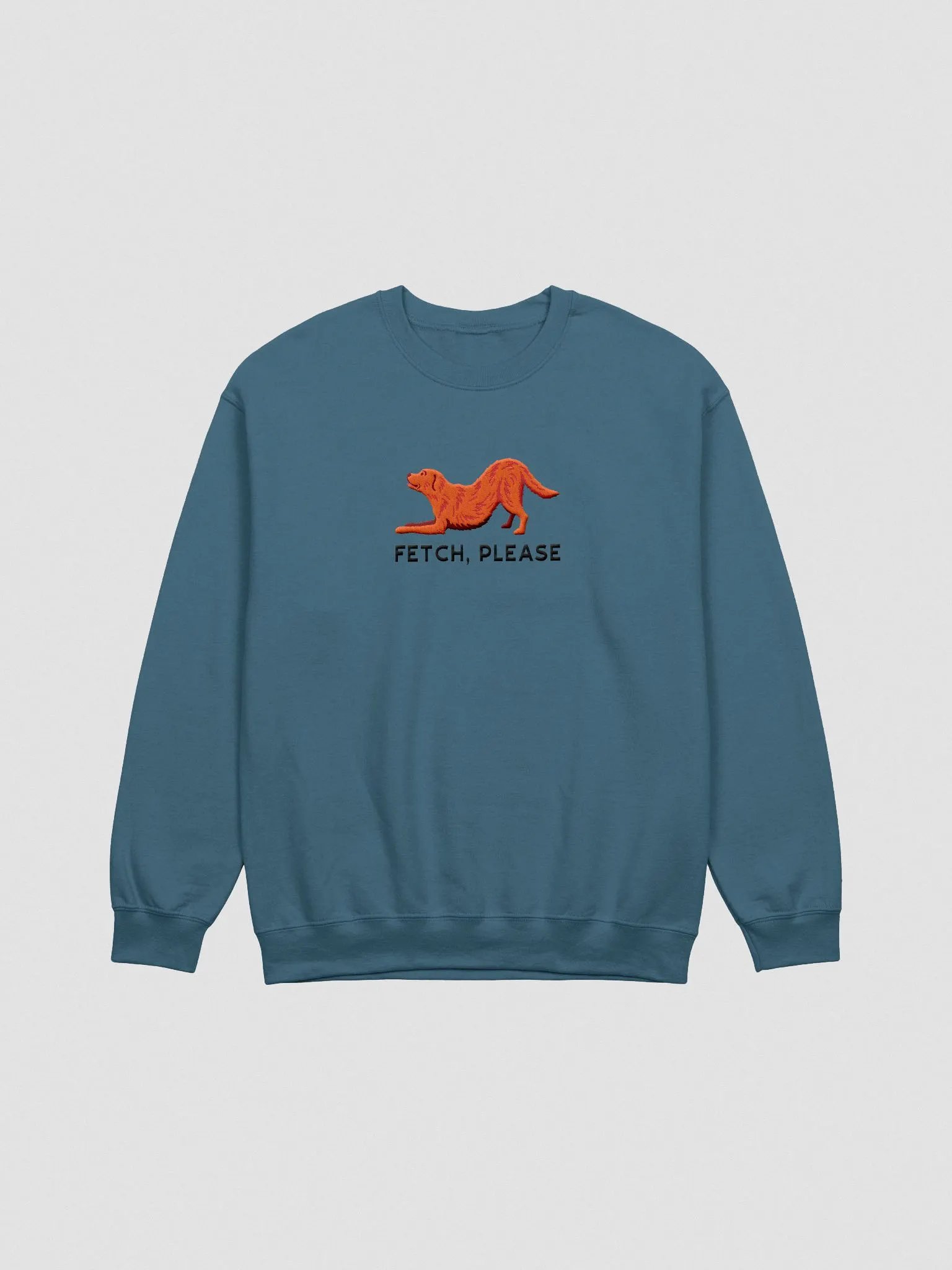 Fetch Please Sweatshirt (Embroidered) of a Golden Retriever(Red) product image (4)