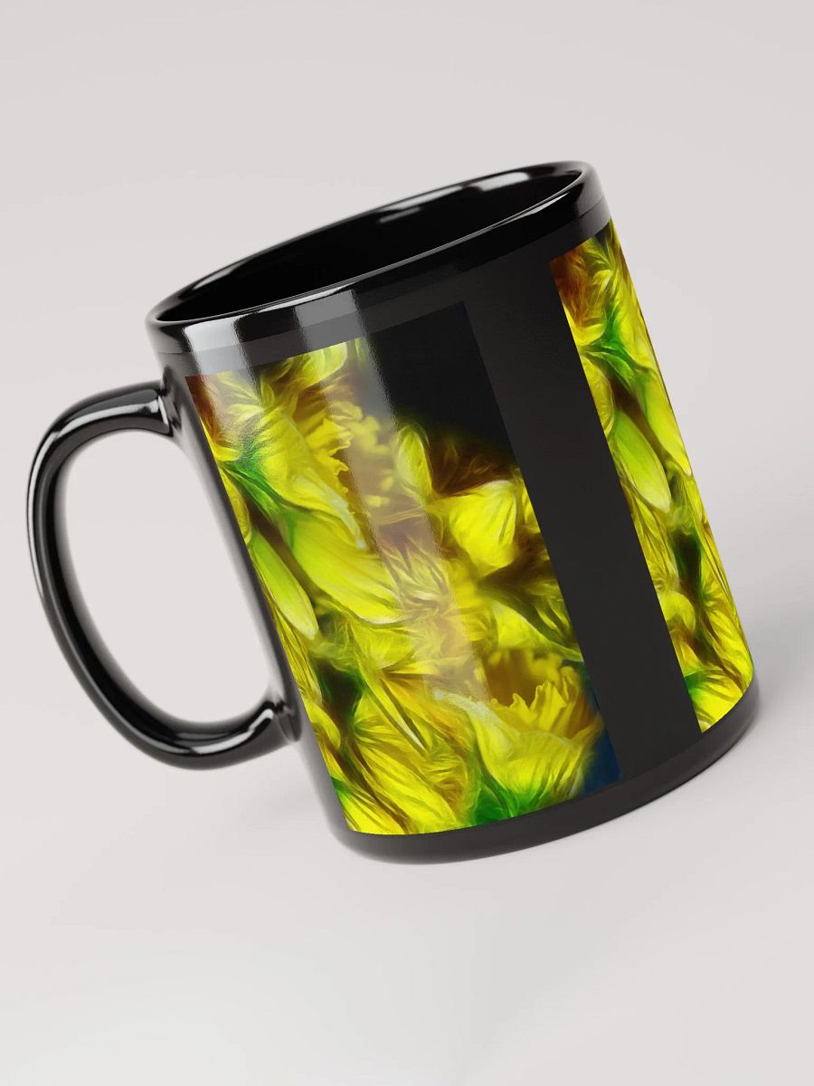 Abstracted Yellow Daffodils Black Coffee Mug product image (3)
