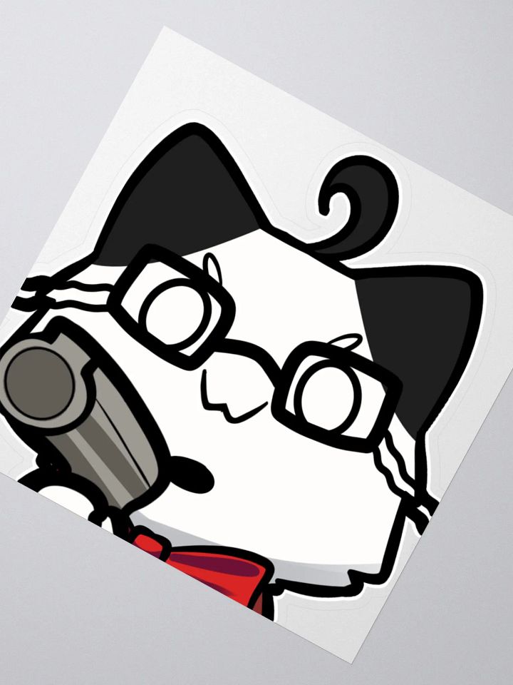 JPAG_Grey cat Gun emote sticker product image (2)