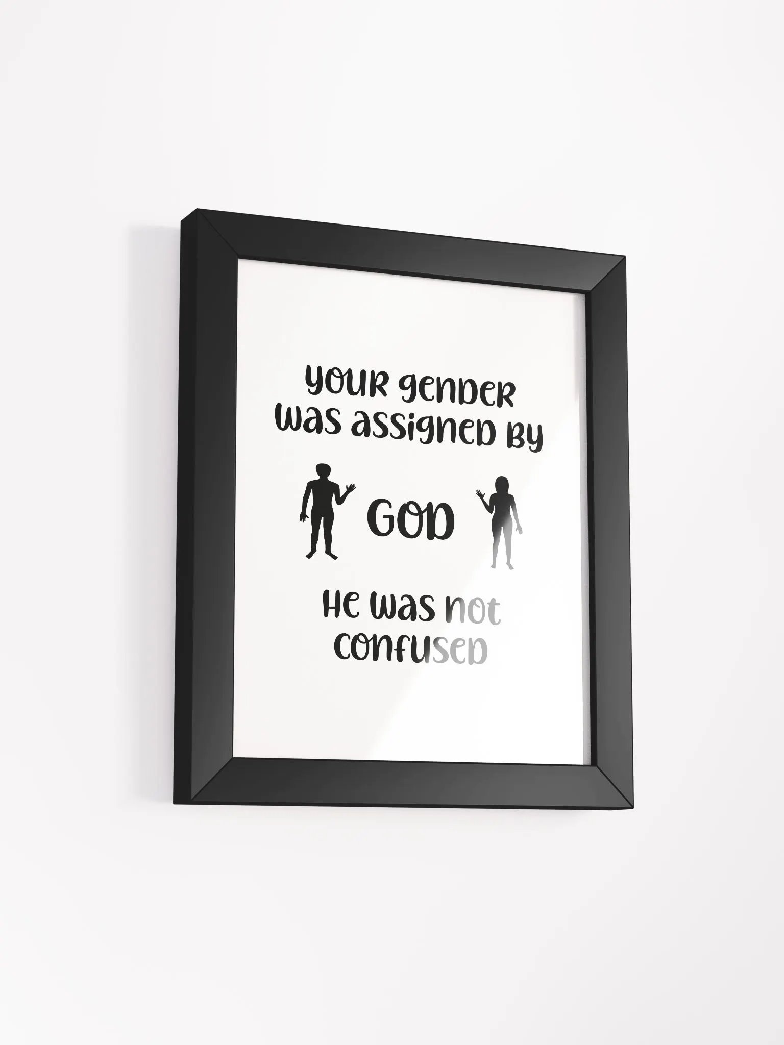 Your Gender Was Assigned by GOD. Eco-Friendly Ayous Wood Framed Matte Poster product image (18)