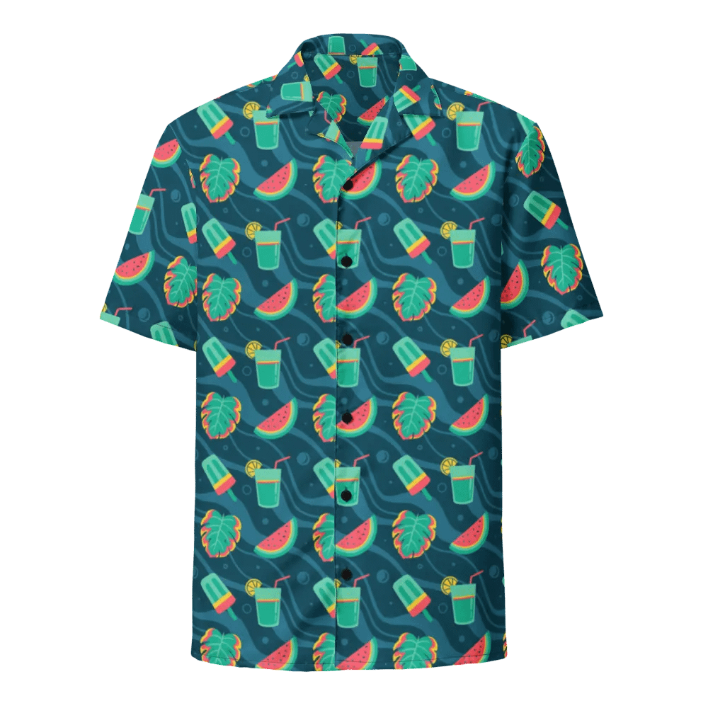 Summer Watermelon Cocktail Hawaiian Shirt product image (1)