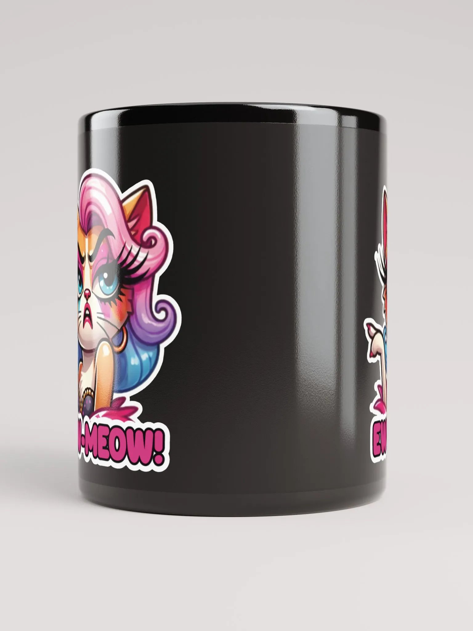 Eww-Meow! Black Glossy Mug product image (10)