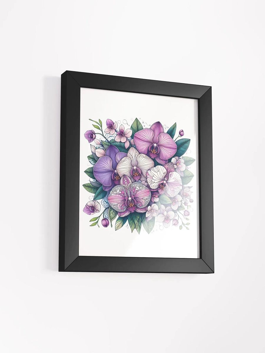 Framed High-Quality Matte Poster (in) | AI design work orchid flower product image (12)