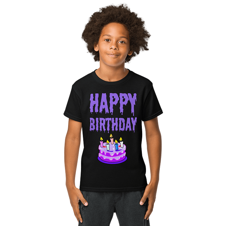 Happy Birthday (Cake With Candles) T-Shirt For Kids product image (1)
