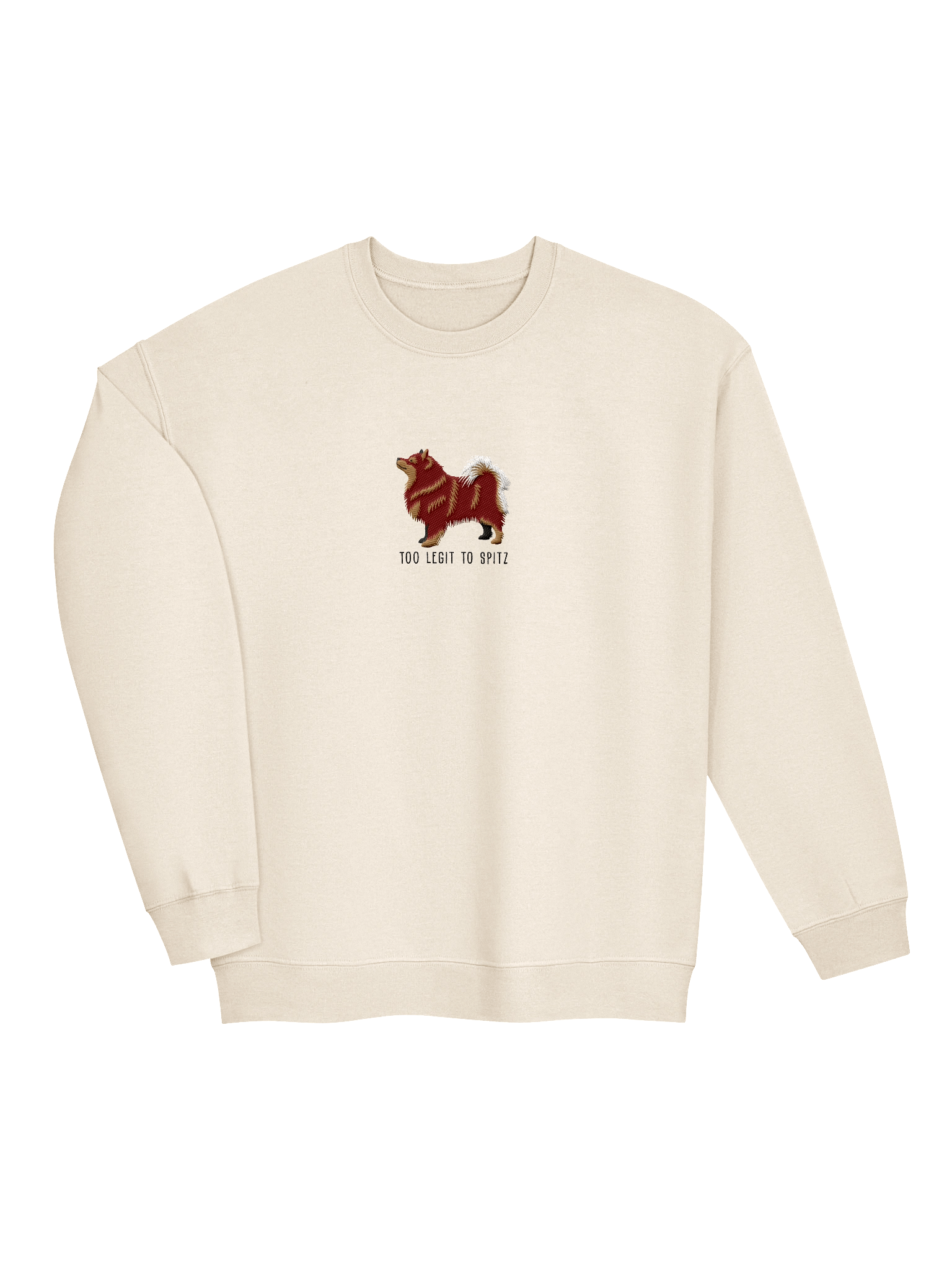 Too Legit to Spitz Sweatshirt (Embroidered) of a Finnish Lapphund(Brown & Tan) product image (23)