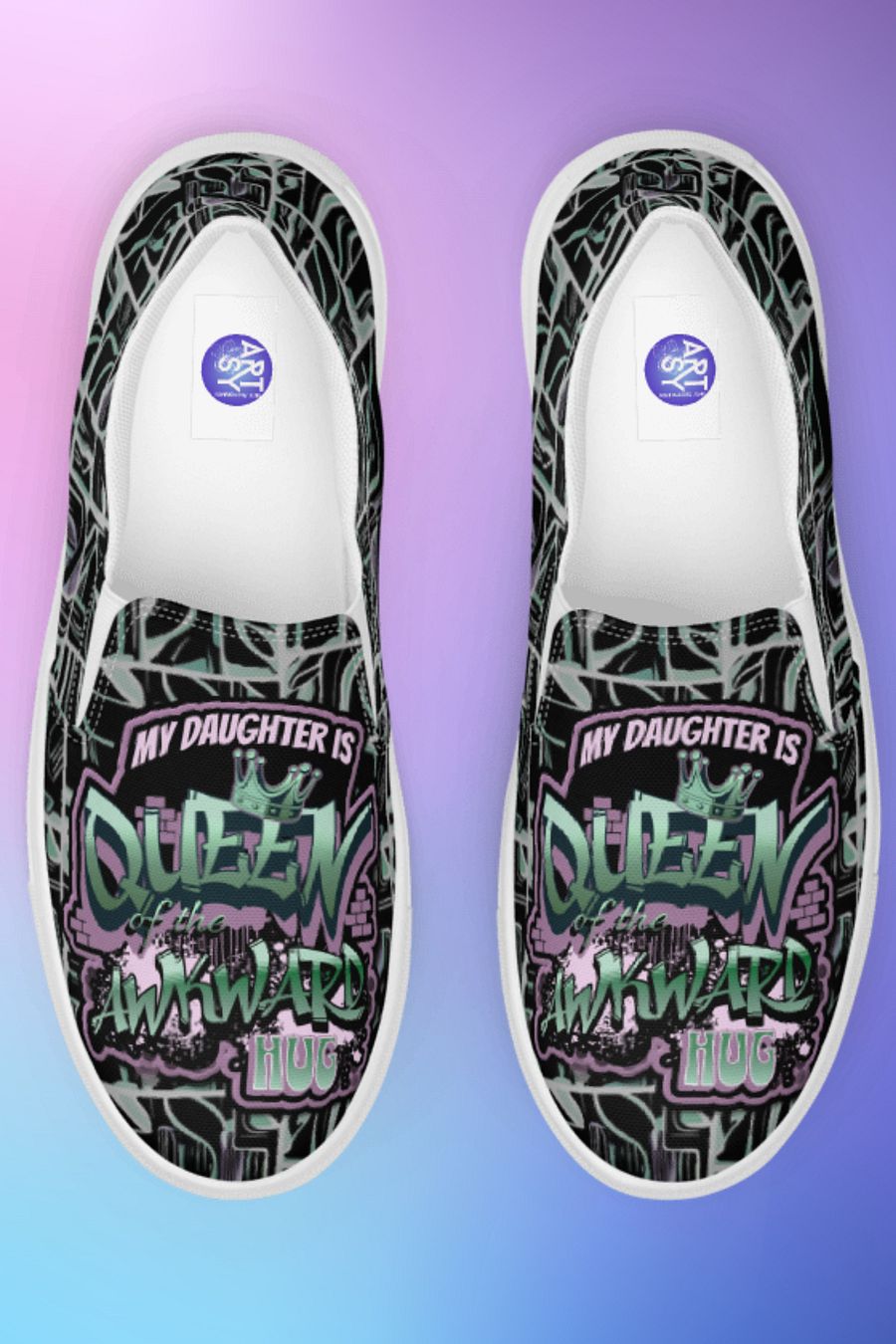 Queen of the Awkward Hug #Autism All Over Print Slip on Shoes product image (1)