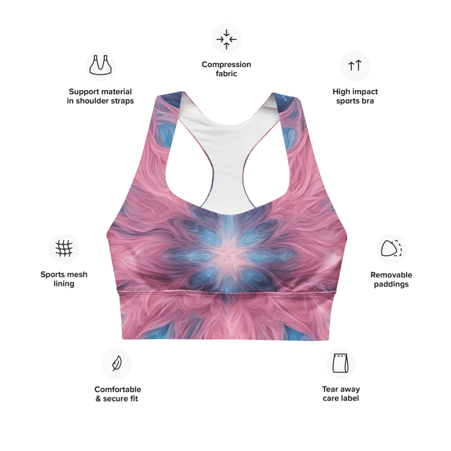 Cosmic Kaleidoscope Longline Sports Bra product image (3)