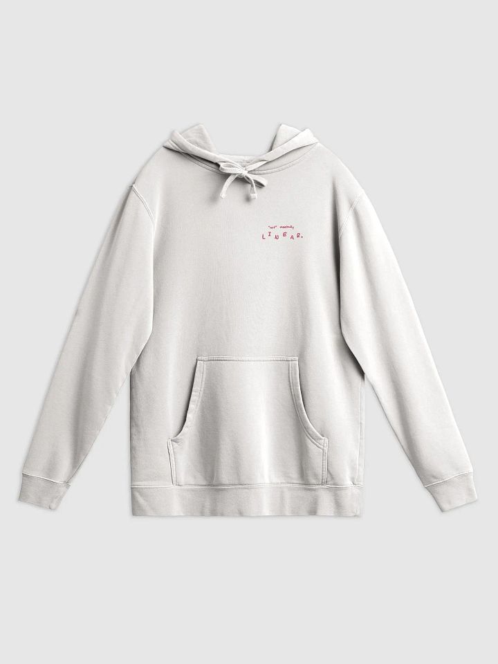 *not* mentally linear (sm. fuchsia design) printed pigment hoodie product image (9)