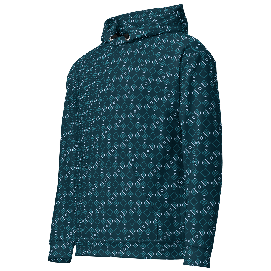 Facet Fantastic Blue Geometric Allover Print Hoodie for Men and Women product image (2)