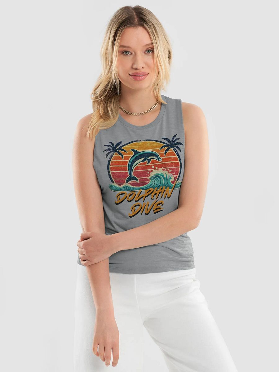 Sunset Dolphin Dive Muscle Tank product image (7)