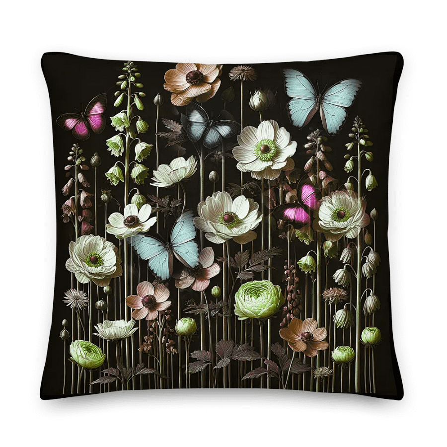 Thai Blue Butterfly II Pillow 22" product image (1)