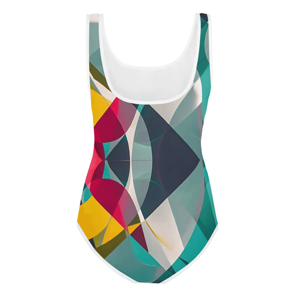 Abstract Lithographic Pattern Design Youth One Piece Swimsuit - V9 product image (2)