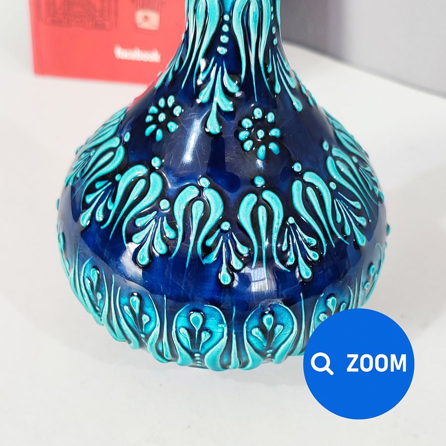 Ceramic turkuaz vase (Gözyaşı Vazo) — handmade pottery product image (5)