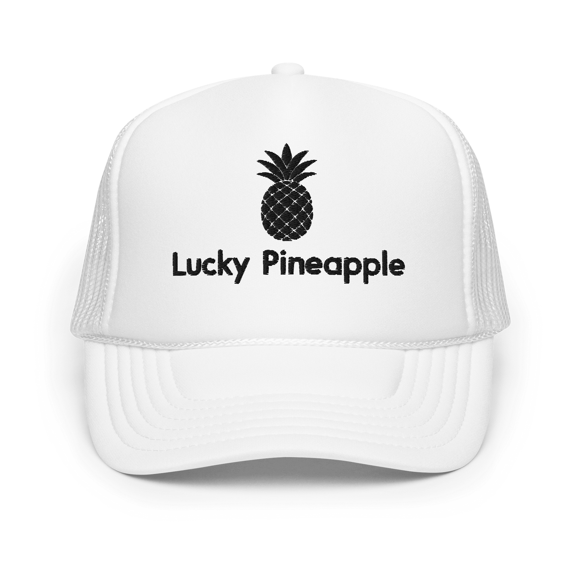 Lucky Pineapple Films Logo Embroidered White Trucker Hat product image (1)