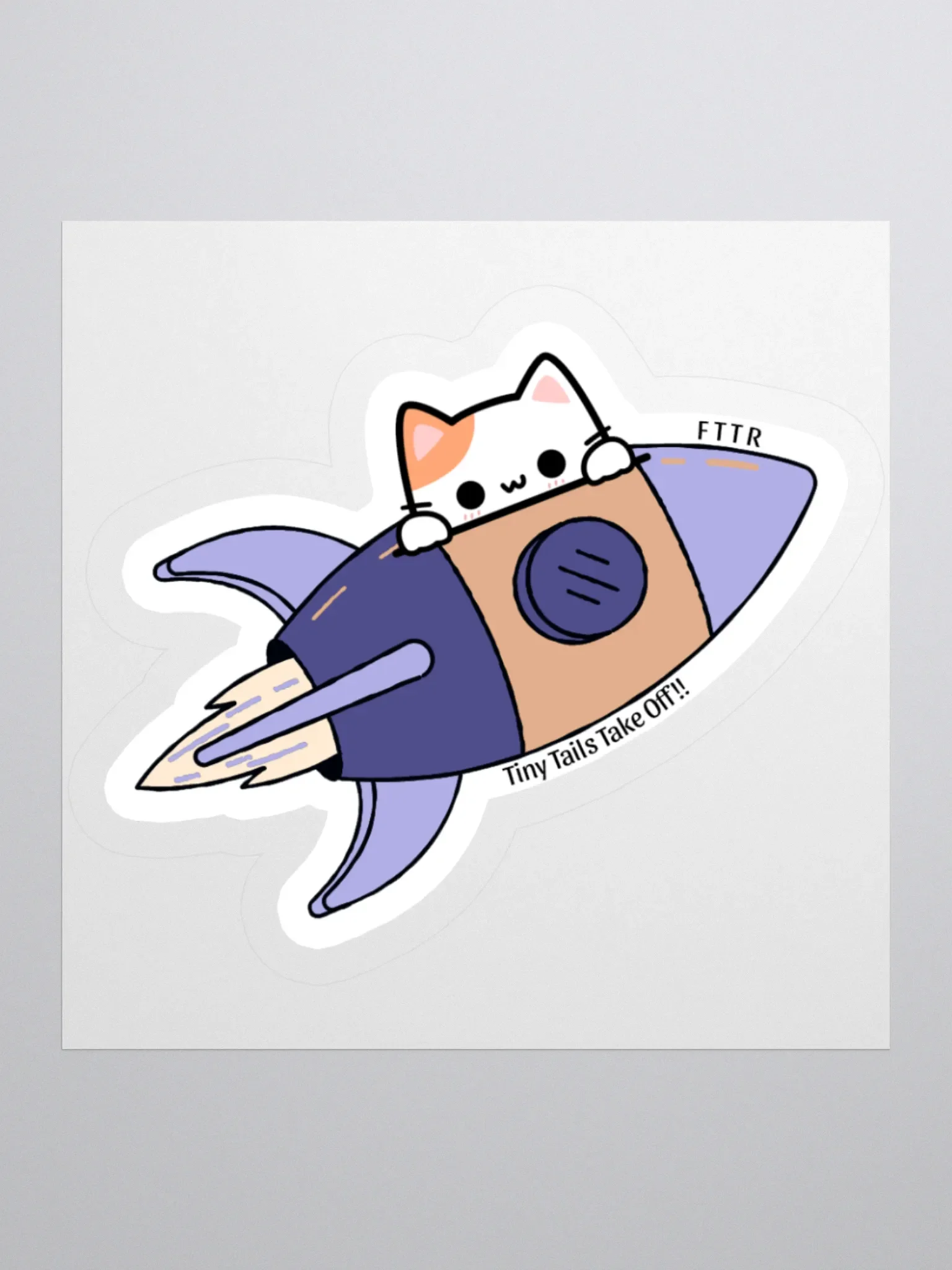 Cat Rocket Sticker product image (1)