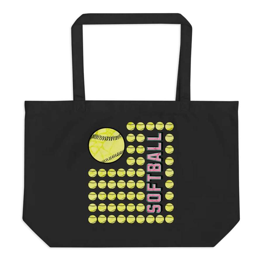 US Flag Softball Love Organic Tote Bag product image (1)