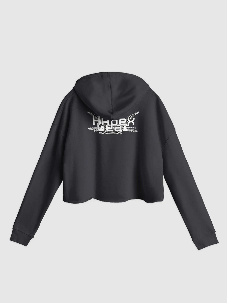 Women’s Lightweight Cropped Hoodie - White HApex Gear Black Logo product image (2)