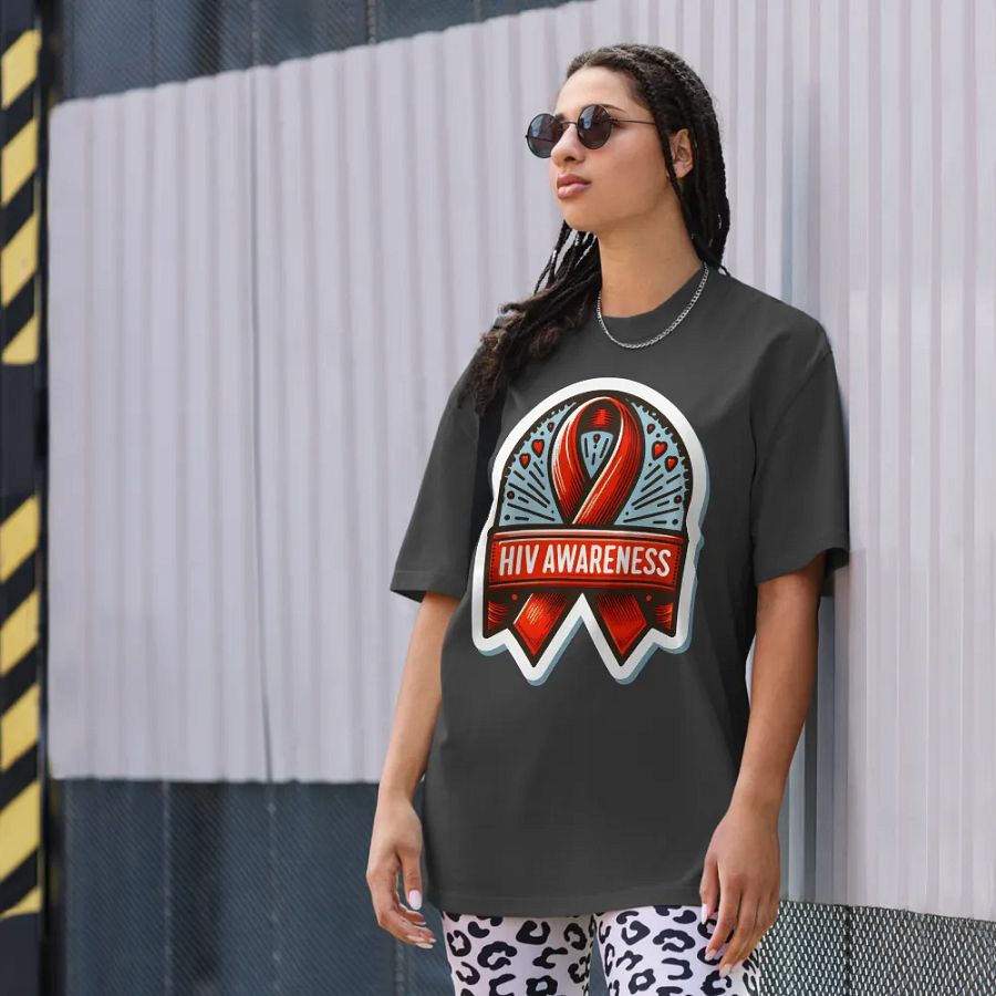 Bold HIV Awareness Ribbon Faded T-Shirt product image (8)