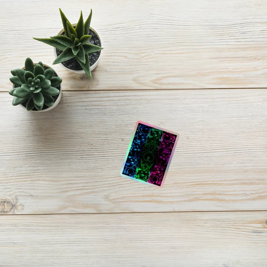 Polysexual Pride Flag Sticker (Flourish Variation) product image (10)