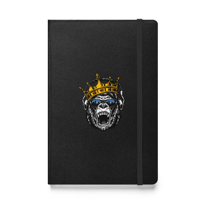Regal Gorilla with DJ Headphones Black Hardcover Bound Notebook | JournalBook® product image (1)