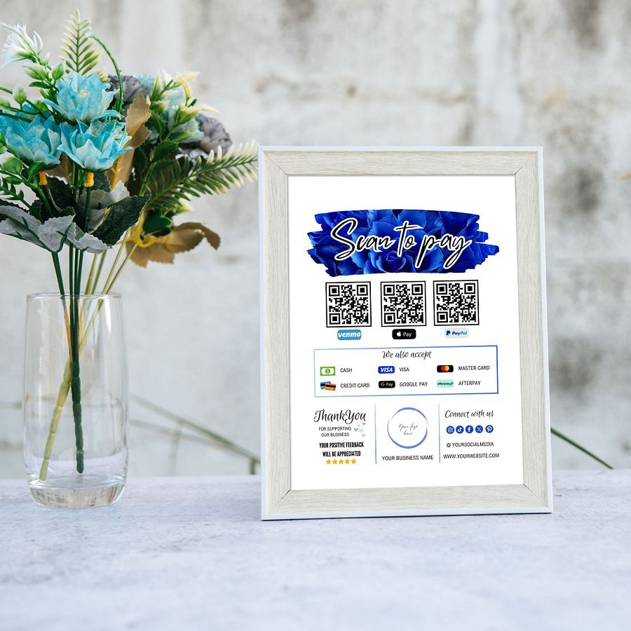Celestia - Scan To Pay QR Code Sign Template product image (8)