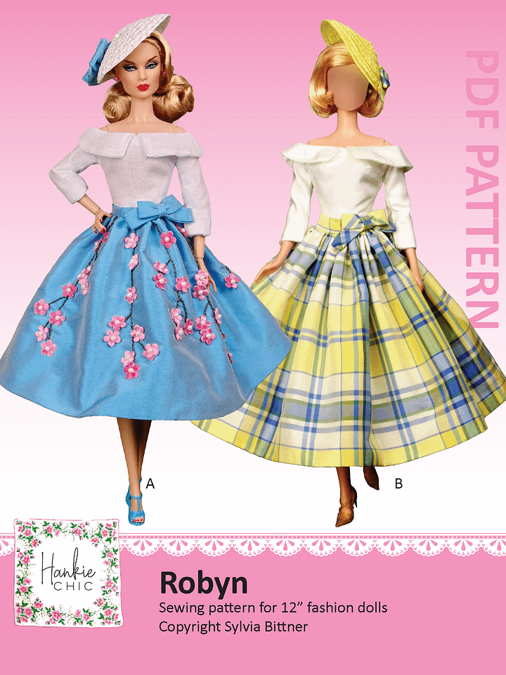 Robyn sewing pattern for 12" fashion dolls product image (1)