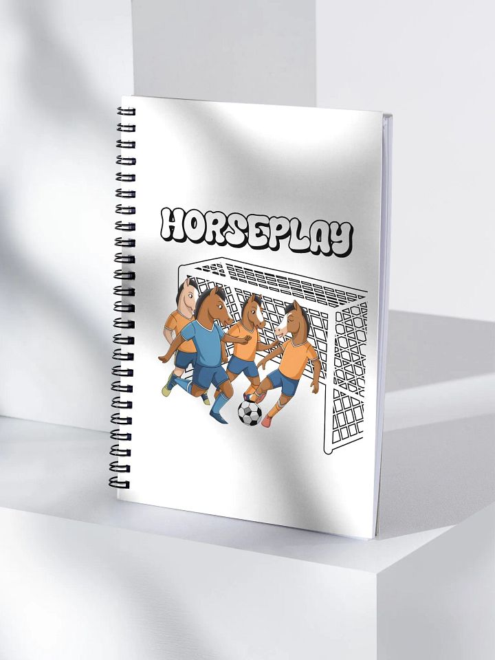 Horseplay - Horses Playing Soccer - Funny Wordplay Spiral Notebook product image (2)