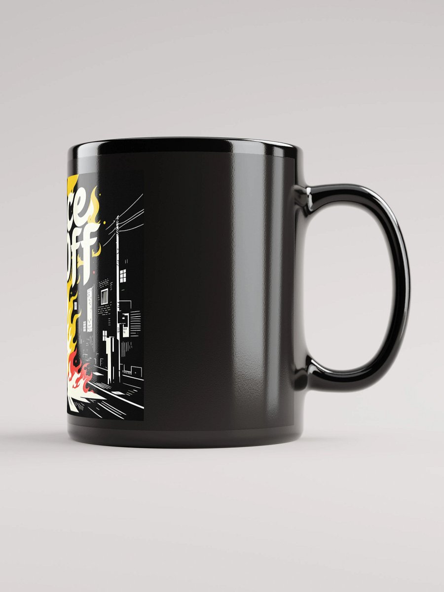 Burnin’ Dance | 'Dance It Off' Flame Art Black Glossy Mug product image (1)
