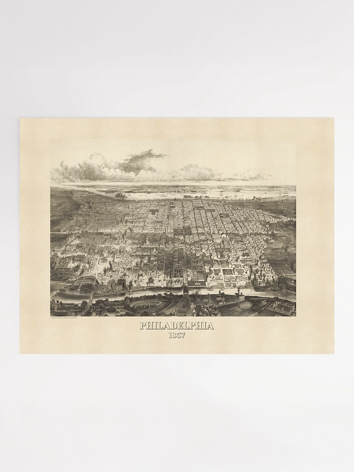 Philadelphia 1857 Poster Print – Hand-Drawn Historic City Map (Unframed) product image (1)