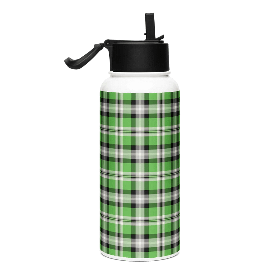 Bright Green, Black, and Gray Water Bottle product image (1)