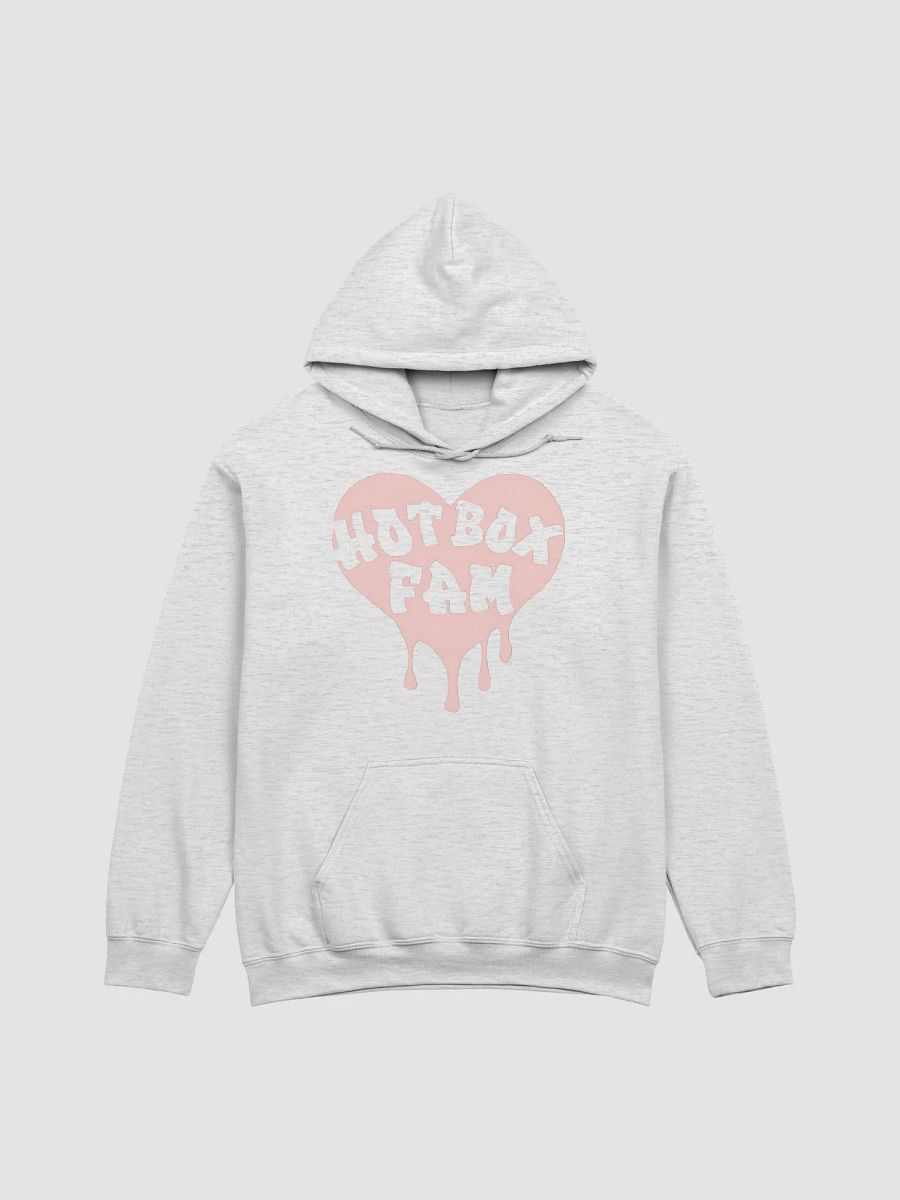 UNISEX HOT BOX FAM TRANSPARENT PALE PINK HEART LOGO HOODIE product image (3)
