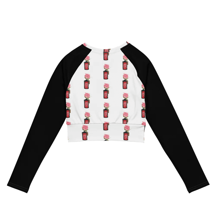Cinestil Rose Pattern Black Jersey Sleeved Crop Top product image (7)