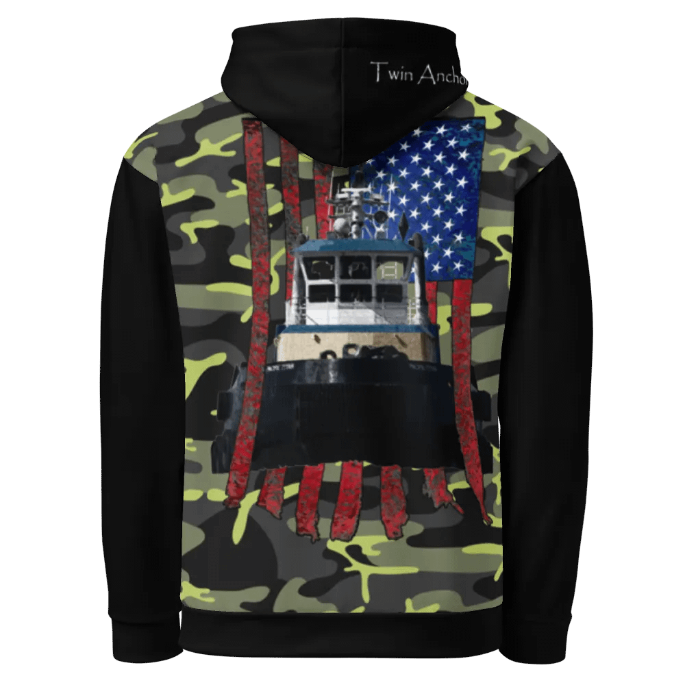 black & Green Pacific Titan & CE Flage Hoodie product image (7)