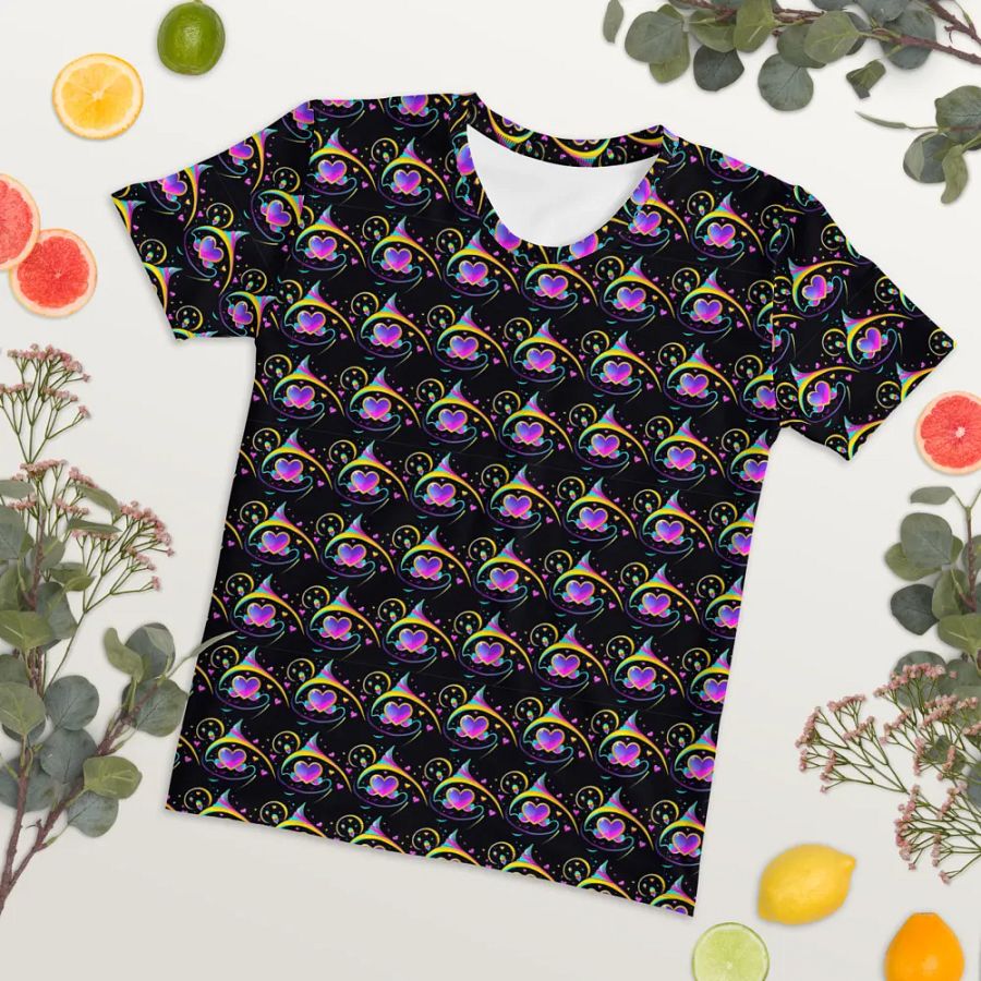 Valentines Heart All Over Print T-shirt product image (7)