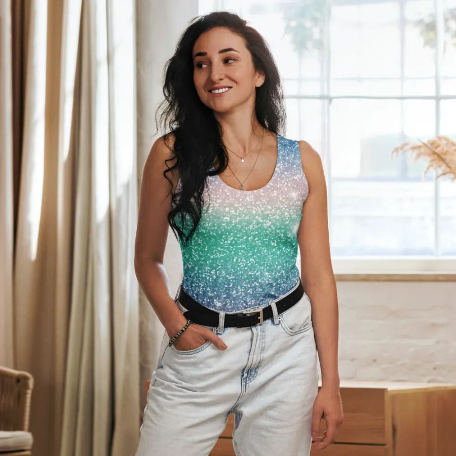 Glitter Unicorn Texture Design Tank Top (5) product image (8)