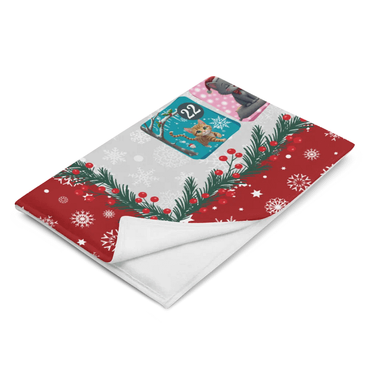 Cat Advent Calendar Christmas Throw Blanket, Cozy Holiday Cat Blanket 60''x80'' product image (2)