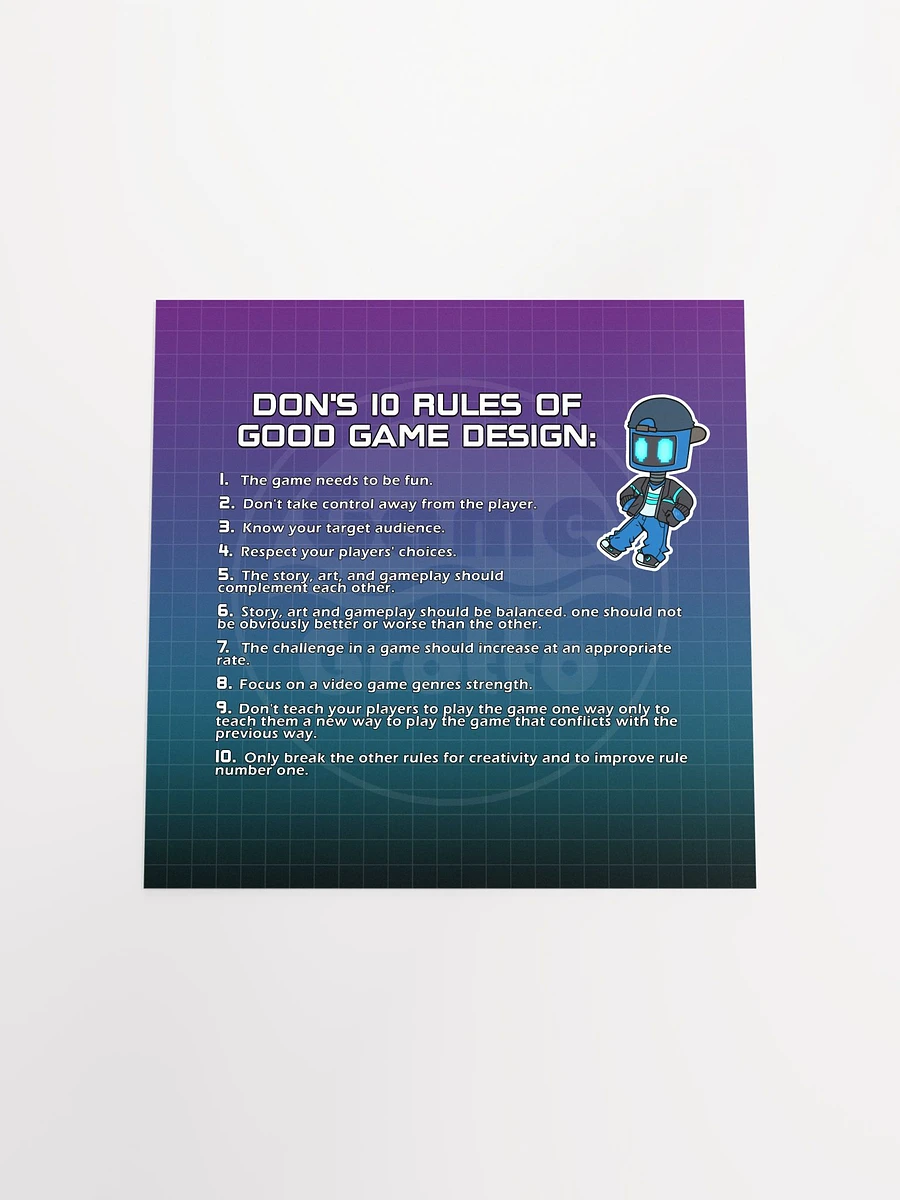 Don's 10 Rules of Good Game Design Poster product image (10)