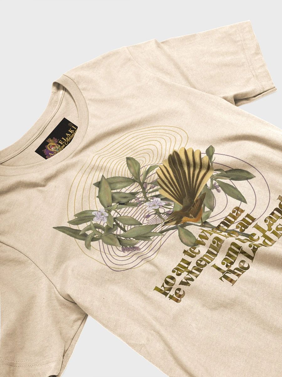 Unisex Fantail-Piwakawaka and Ngaio Flowers - ko au te whenua Decolonisation Aotearoa Tee product image (8)