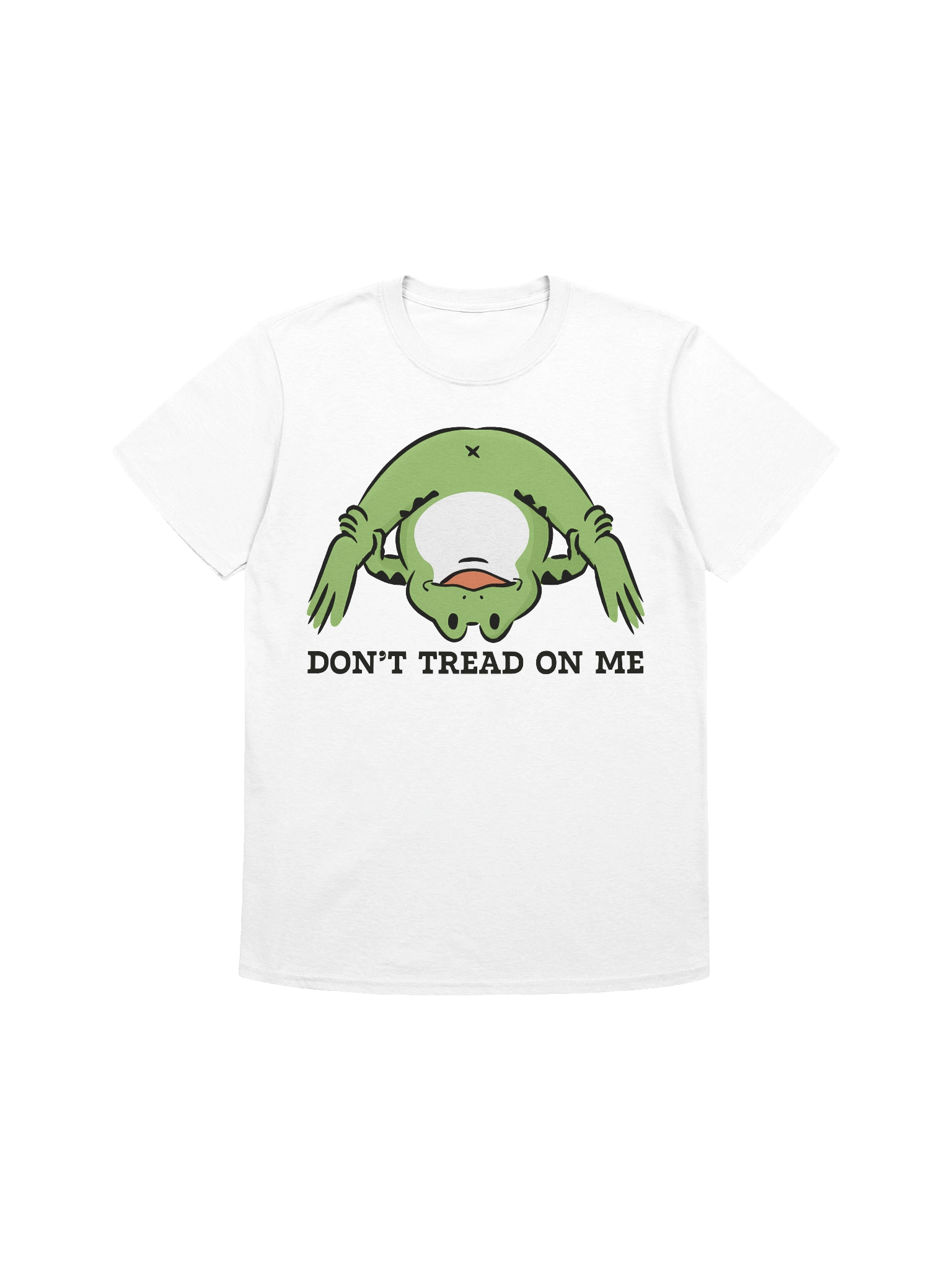 Whimsical Upside-Down Frog Cartoon T-Shirt product image (4)