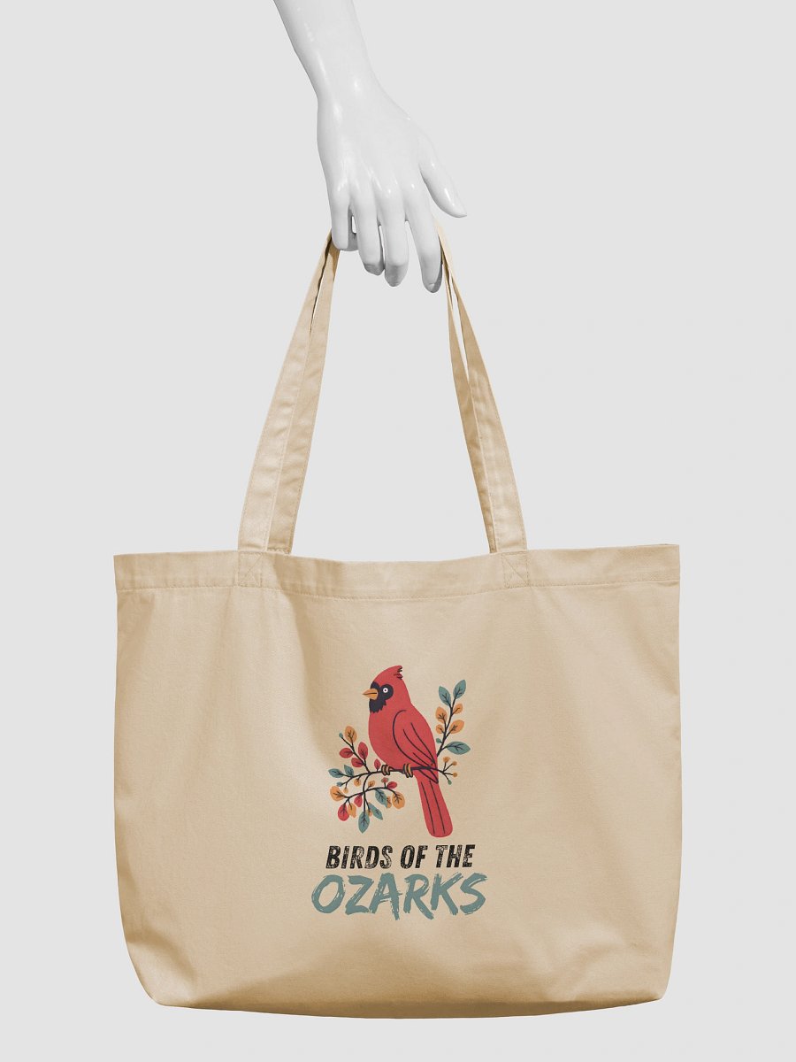 Ozark Birds Organic Tote: Cardinal Bird Edition Cream product image (3)