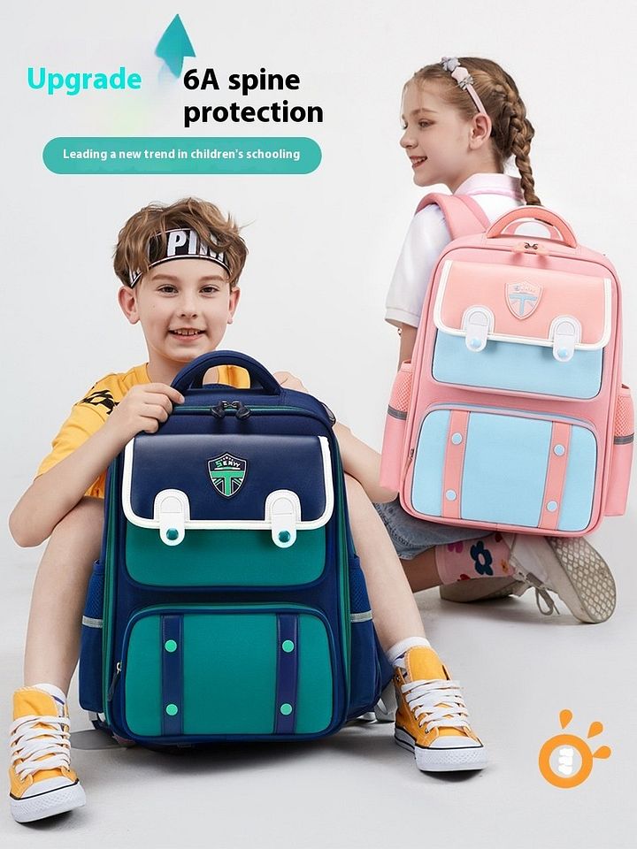 Student Schoolbag Spine Protection Burden Alleviation Backpack Water Repellent VIA Onlineshop product image (2)